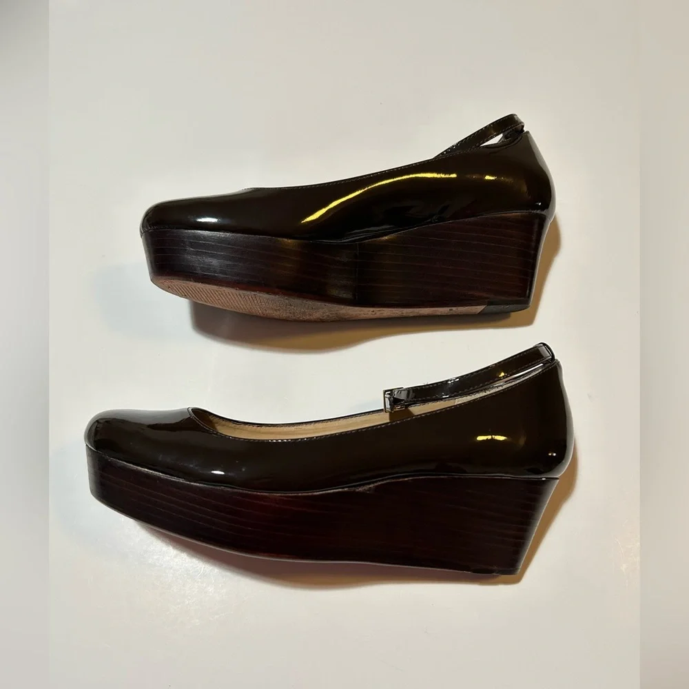 kate spade Black Patent Leather Ankle-Strap Platform Mary Janes